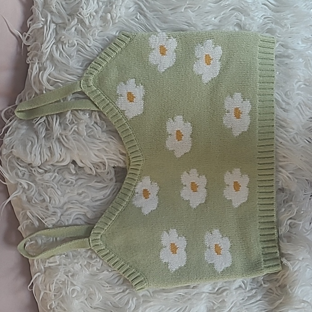 Altar'd State Daisy Sweater Crop Tank Top